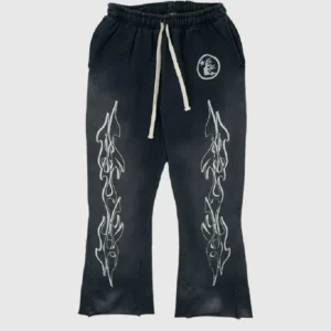 Hellstar Flame Flare Black Sweatpants