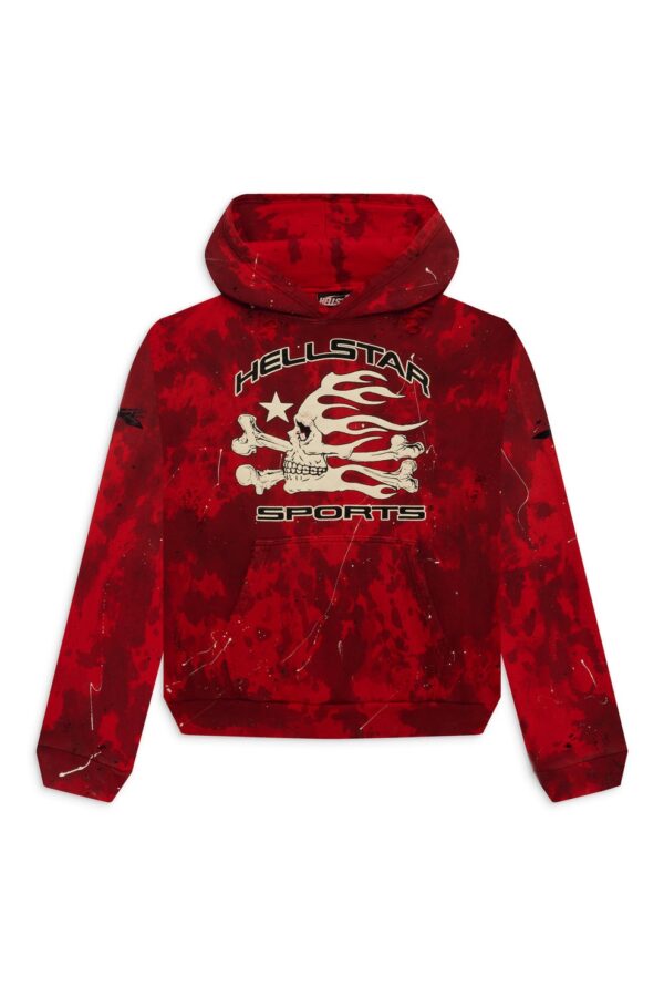 Hellstar Sports Red Tye-Dye Skull Hoodie